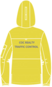 COC Realty TRAFFIC CONTROL Embroidered Text for Back