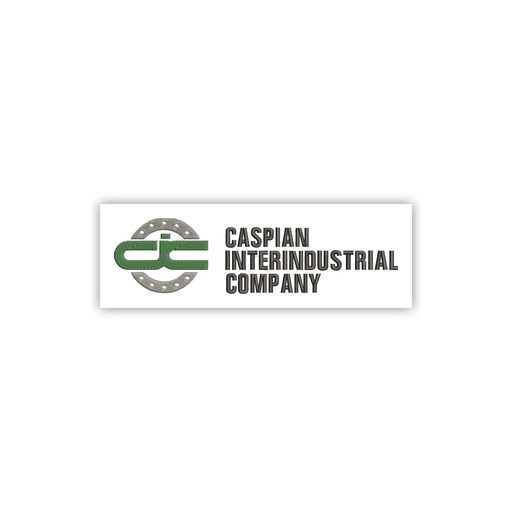 [EMB-2468-02] Артқы жағында фирмалық Caspian Inter Industrial Company кестелері